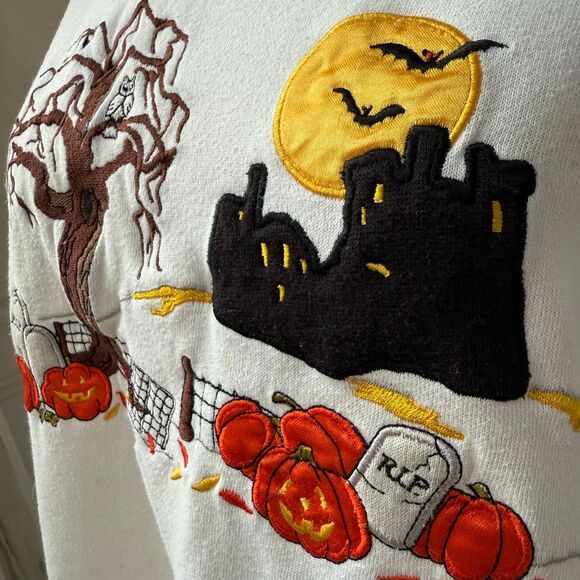 Holiday Editions Halloween Embroidered Applique Sweatshirt S - Picture 3 of 7